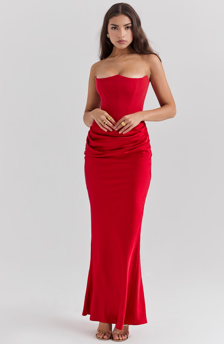 Vivian | Elegant Strapless Maxi Dress