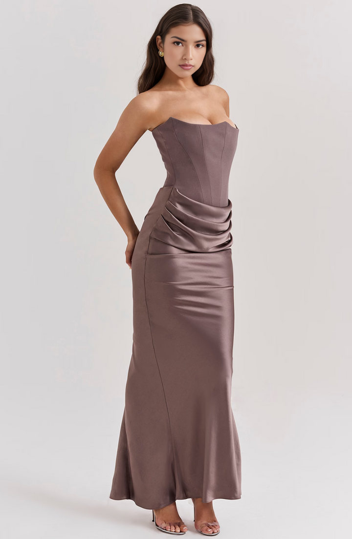 Vivian | Elegant Strapless Maxi Dress