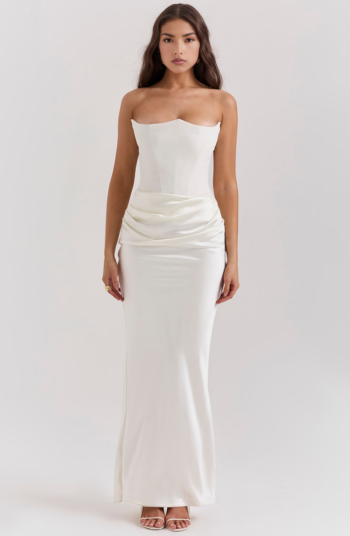 Vivian | Elegant Strapless Maxi Dress