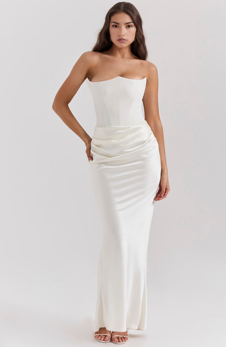 Vivian | Elegant Strapless Maxi Dress