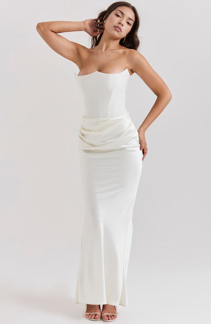 Vivian | Elegant Strapless Maxi Dress