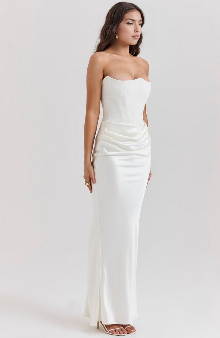 Vivian | Elegant Strapless Maxi Dress