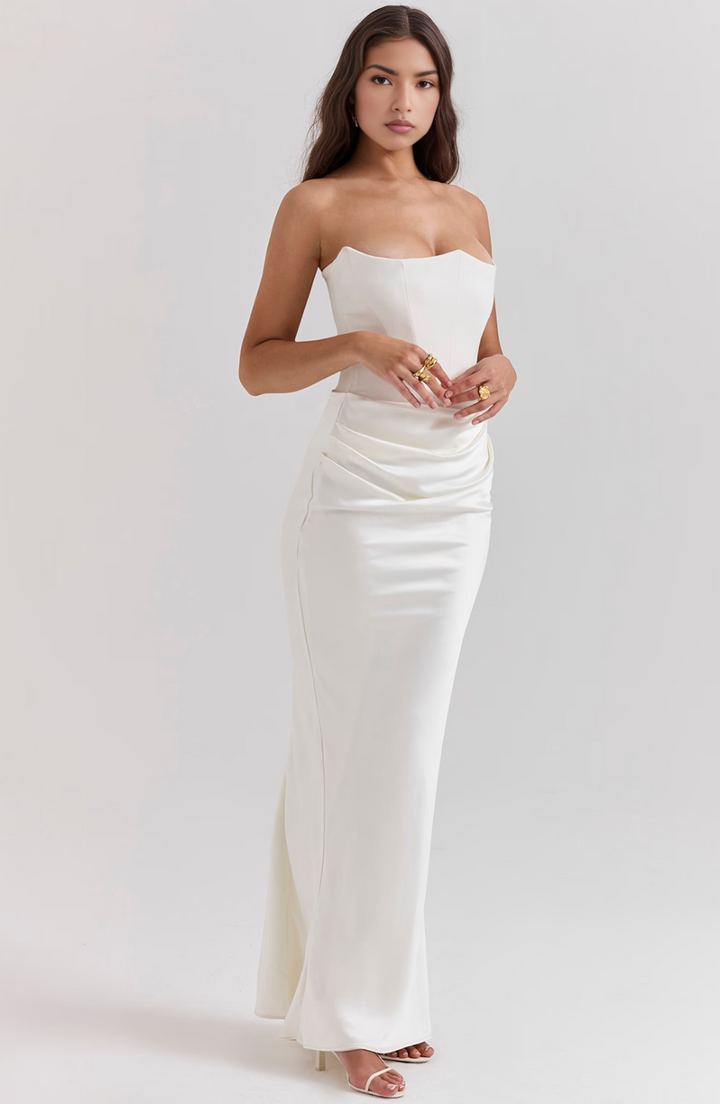 Vivian | Elegant Strapless Maxi Dress