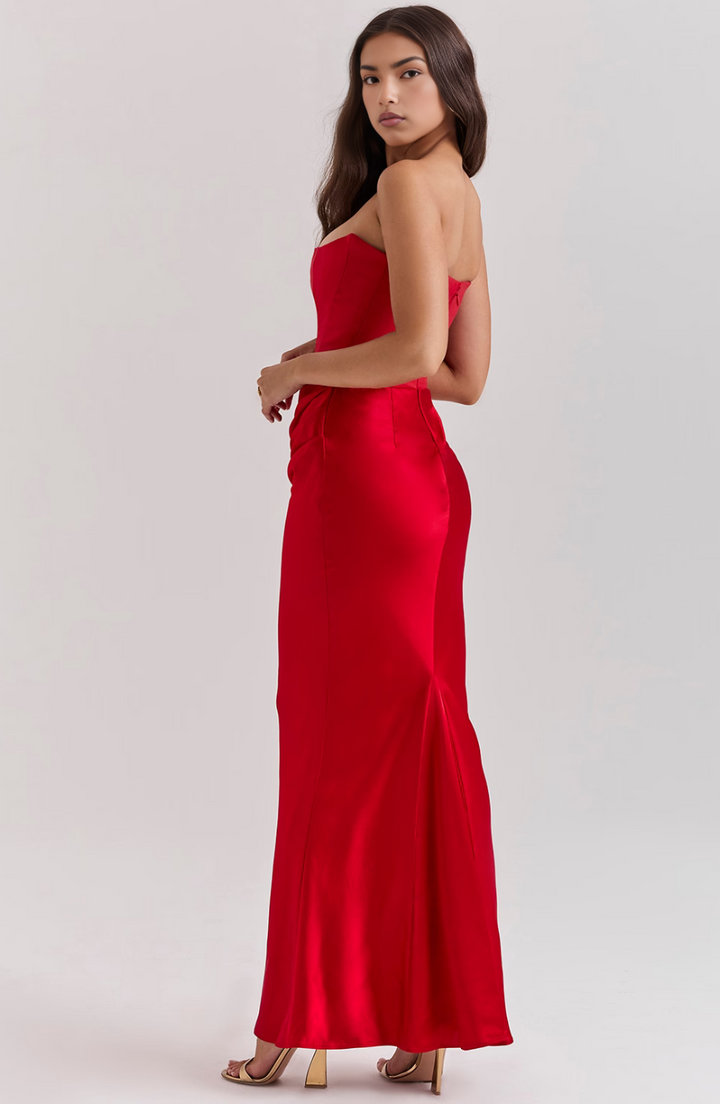 Vivian | Elegant Strapless Maxi Dress