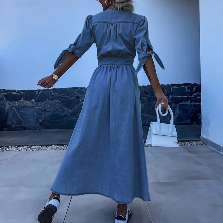 Nicole | Denim Maxi Dress