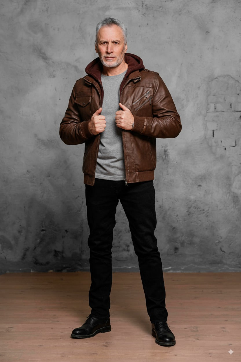 Clinton | Men's Stylish Hooded Moto Jacket