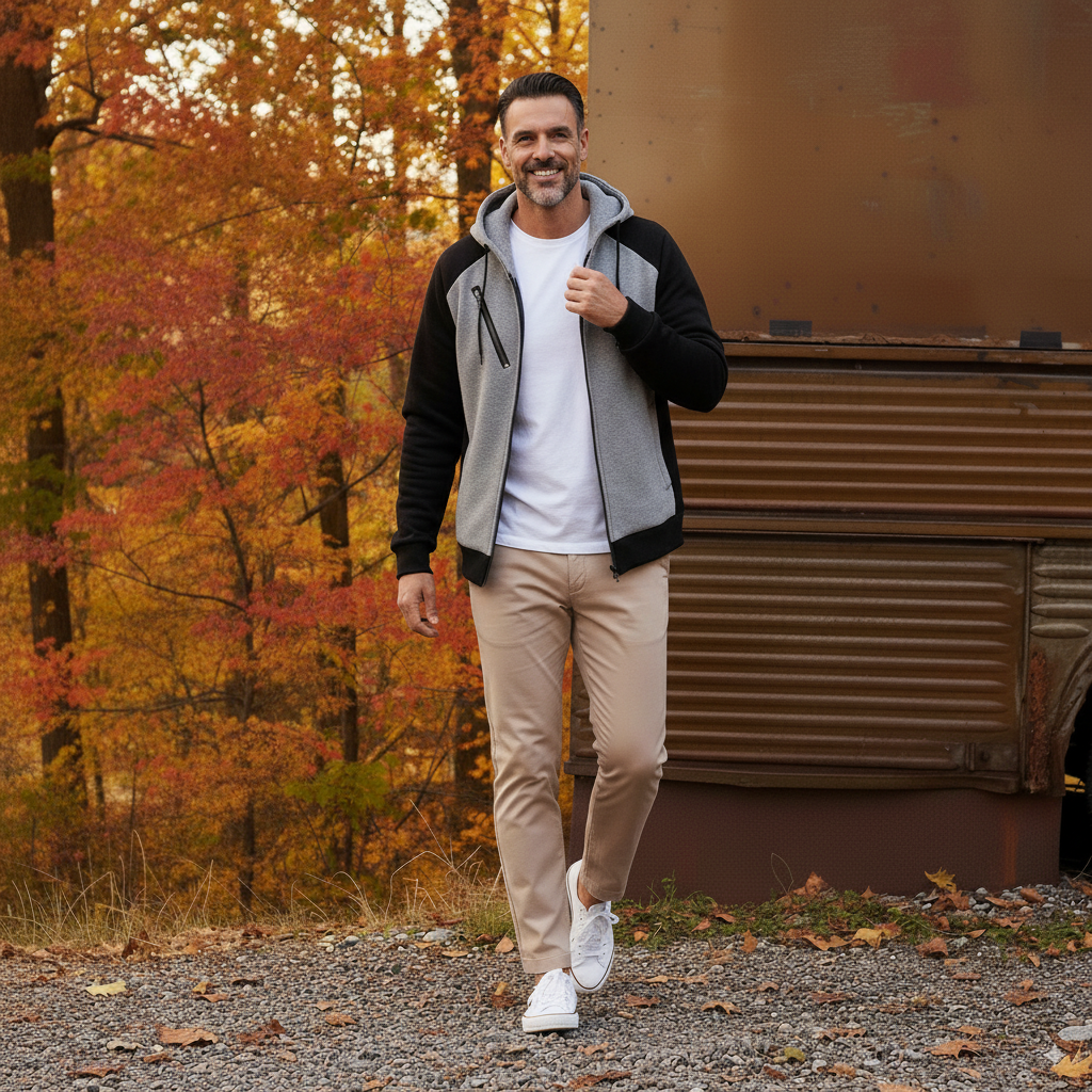 Edserio | Men's Slim Fit Stylish Sporty Hooded Jacket