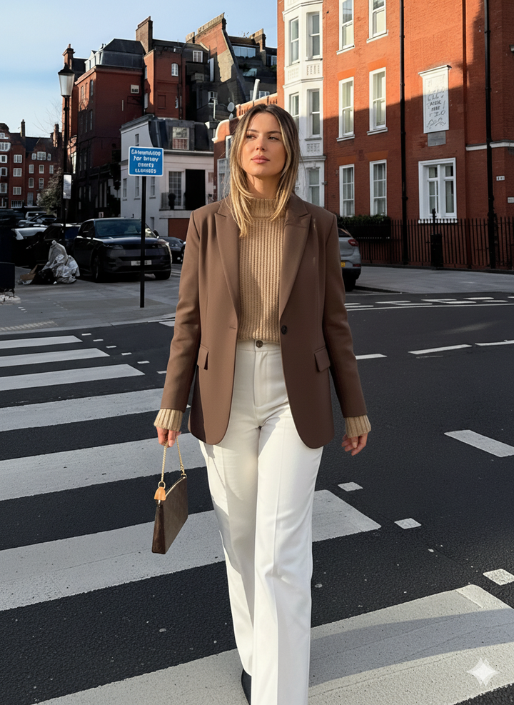 Veyra Double Breasted Loose Fitting Blazer