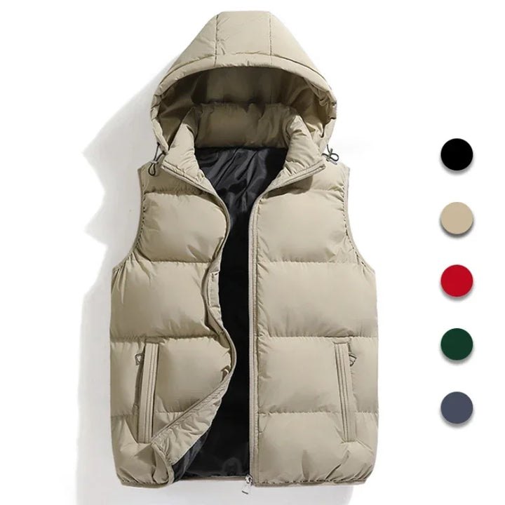 Megelito | Men's Winter Casual Hooded Puffer Vest