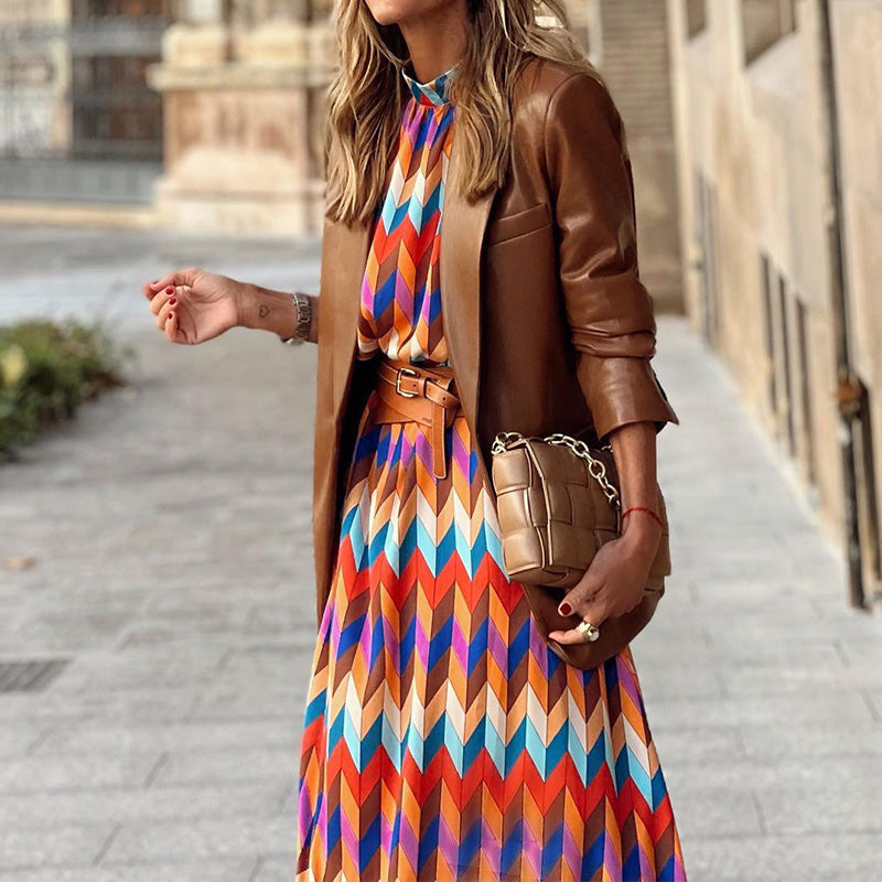 Maricar | Vibrant Geometric Maxi Dress