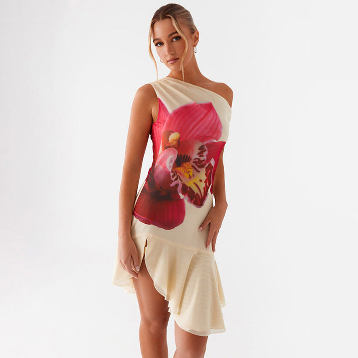 Lilah | Fresh Asymmetrical Floral Mini Dress