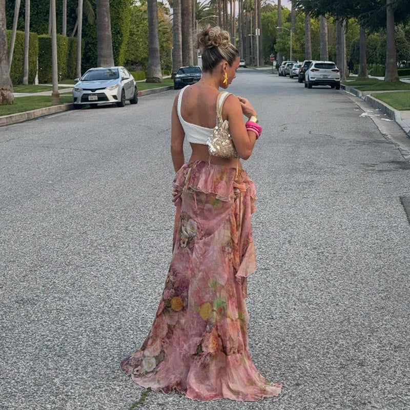 Bria | Whimsical Asymmetrical Ruffled Skirt