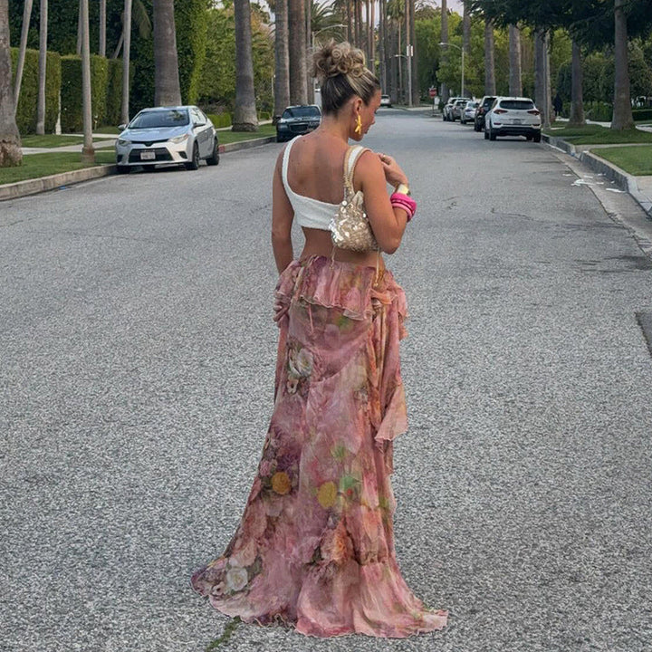 Bria | Whimsical Asymmetrical Ruffled Skirt