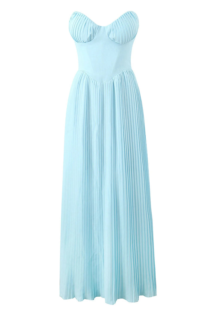 Aurora | Pleated Strapless Maxi Dress