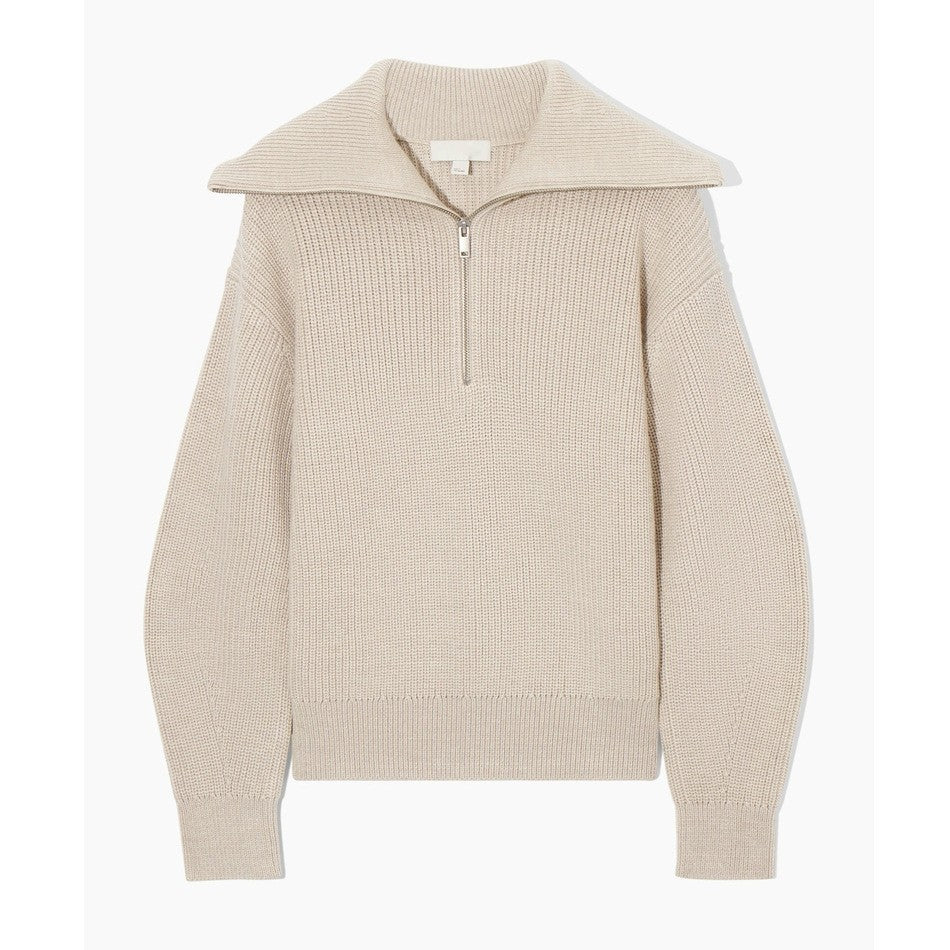 Veyra Striped Lapel Turtleneck Jumper