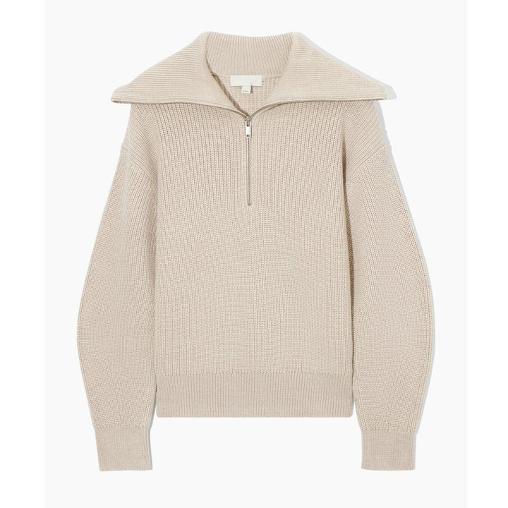 Veyra Striped Lapel Turtleneck Jumper