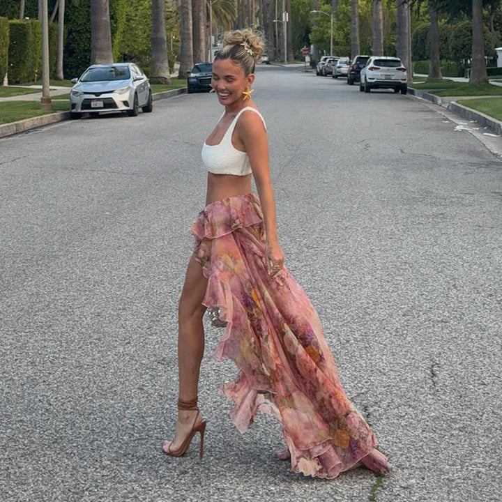 Bria | Whimsical Asymmetrical Ruffled Skirt