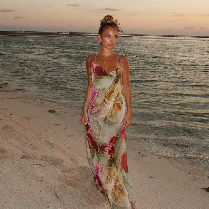 Vivian | Enchanting Floral Draped Maxi Dress
