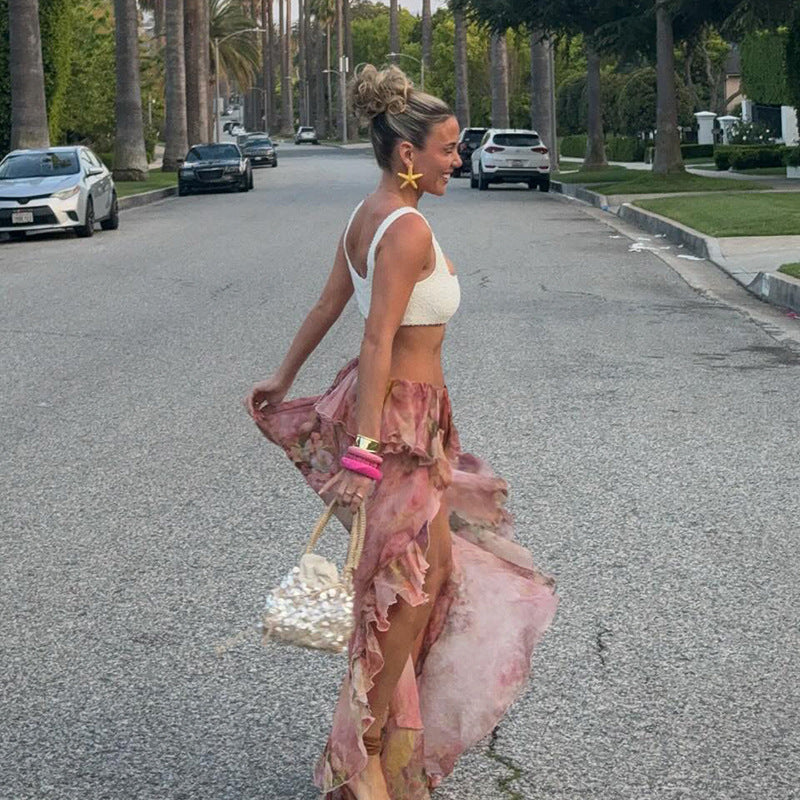 Bria | Whimsical Asymmetrical Ruffled Skirt