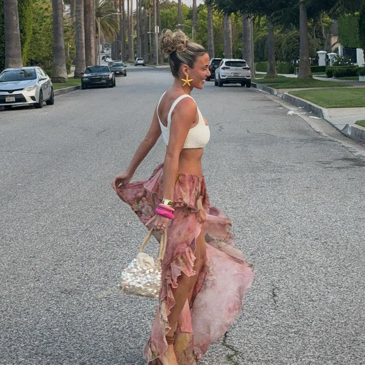 Bria | Whimsical Asymmetrical Ruffled Skirt
