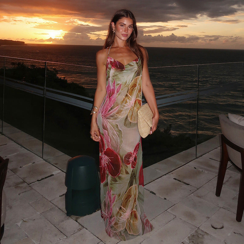 Vivian | Enchanting Floral Draped Maxi Dress