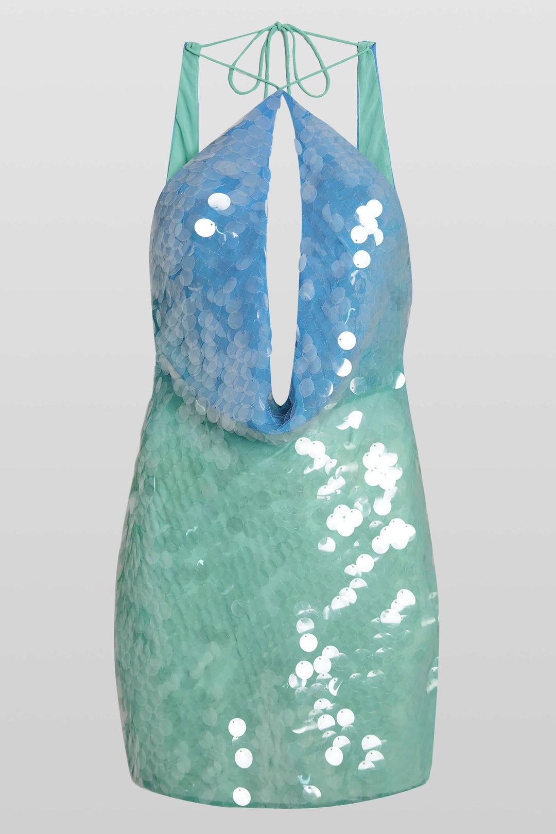 Luna | Shimmering Halter Backless Party Mini Dress