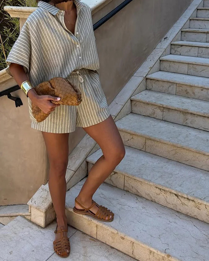 Janella | Striped Relaxed Short Set