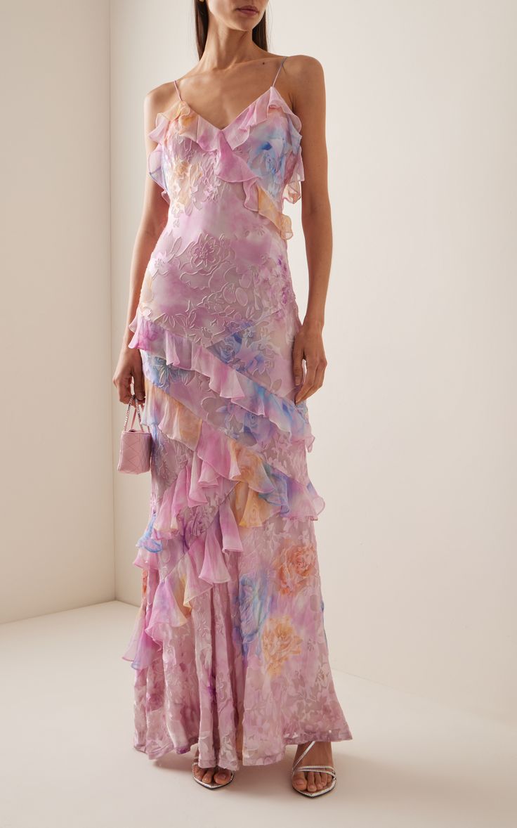 Belle | Graceful Cascading Ruffle Midi Dress