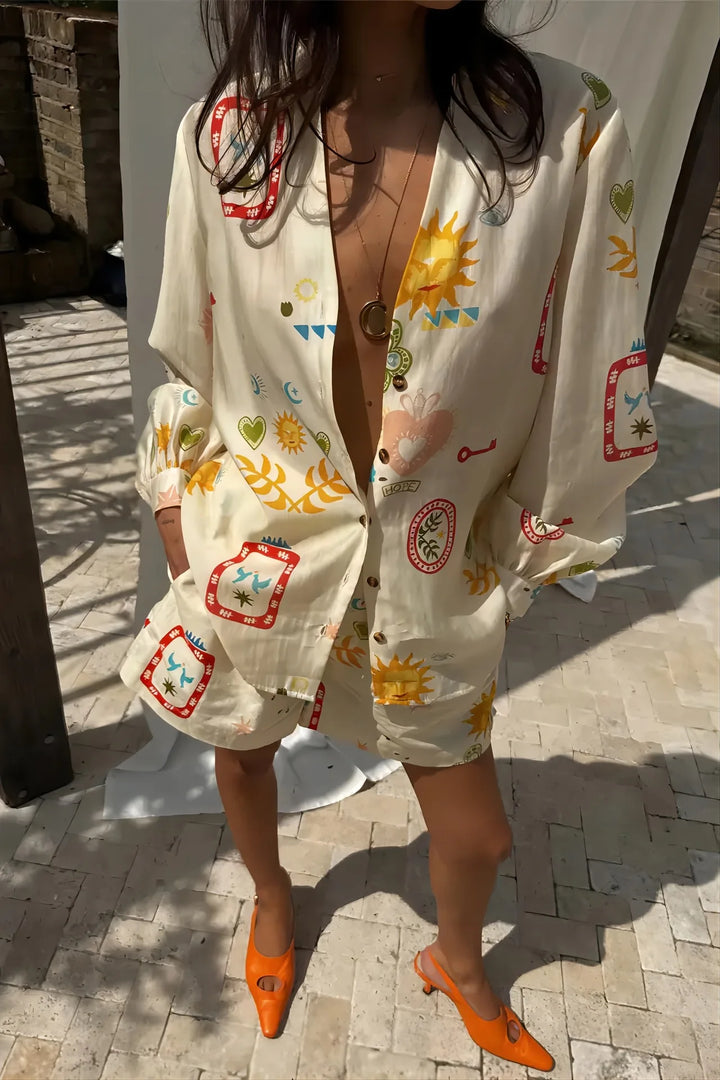 Lorelei | Elegant Floral Short Set blends