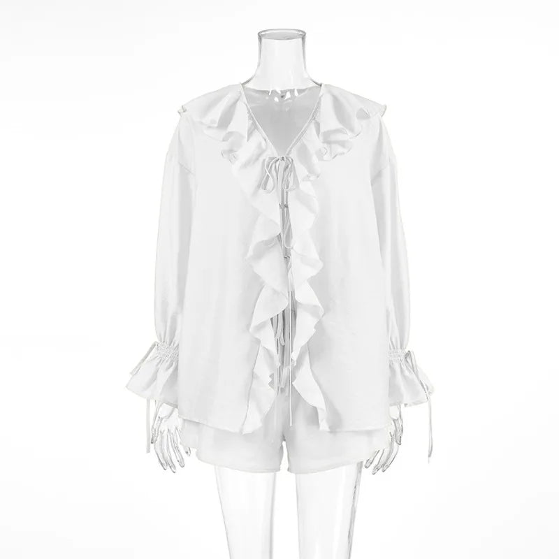 Eliana | Polished Ruffled Short Set
