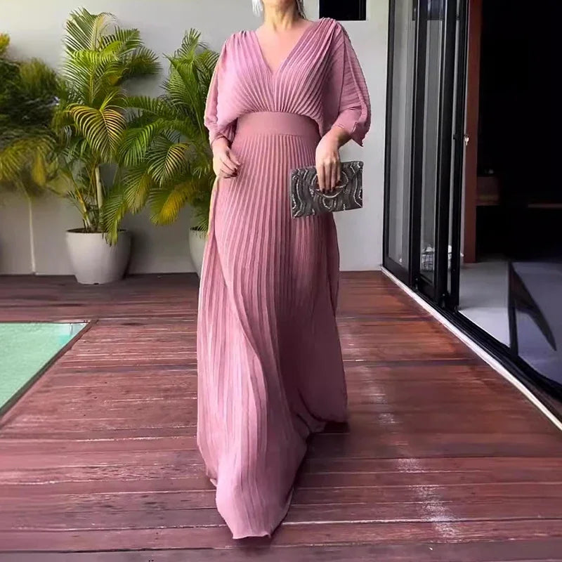 Ava | Elegant Pleated Maxi Dress