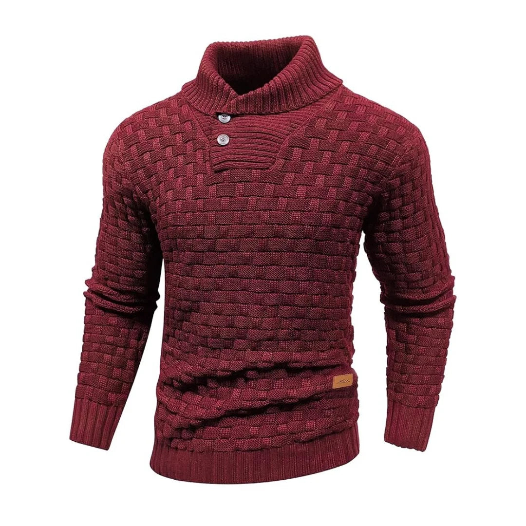 Harrison | Ribbed Button Turtleneck Pullover