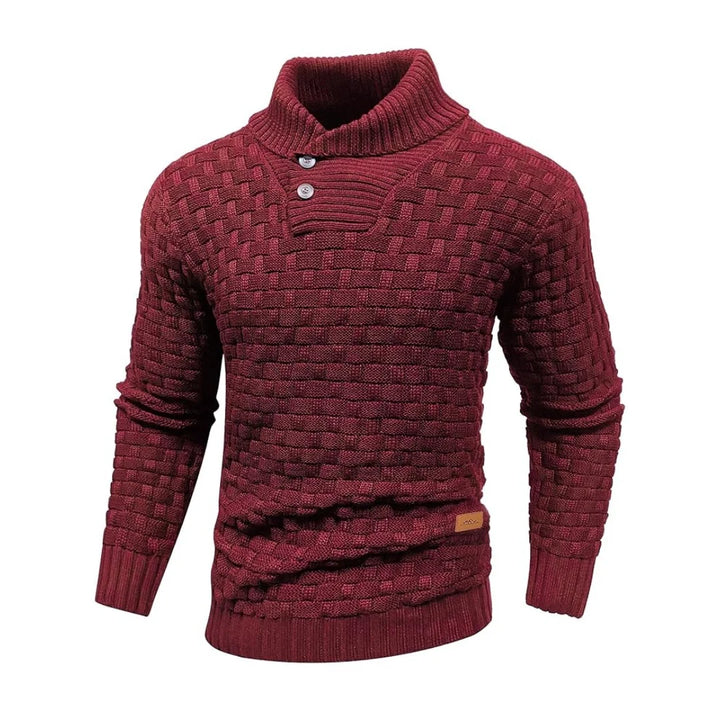 Harrison | Ribbed Button Turtleneck Pullover