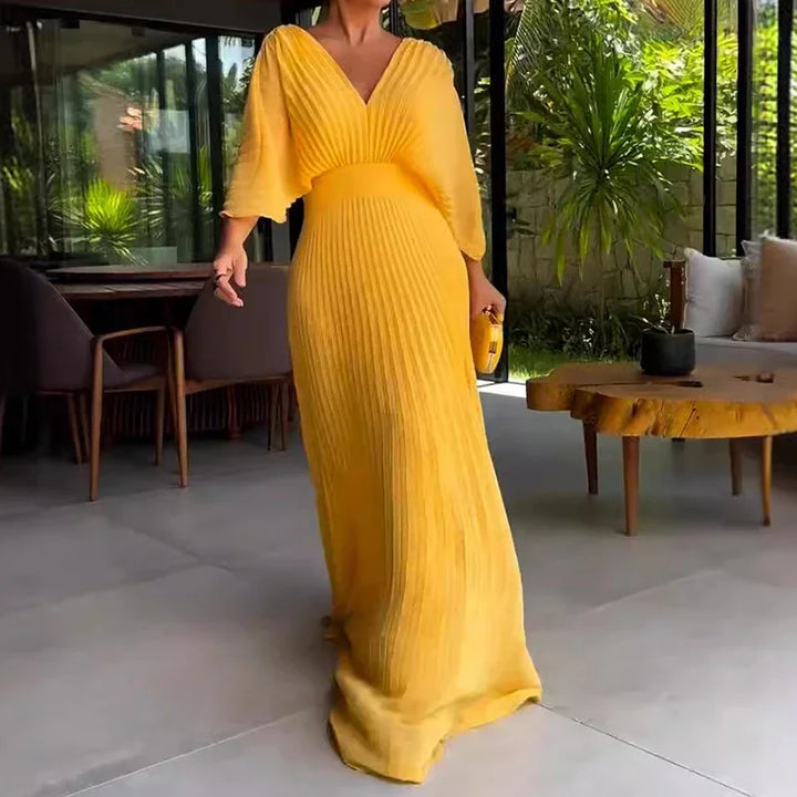 Ava | Elegant Pleated Maxi Dress