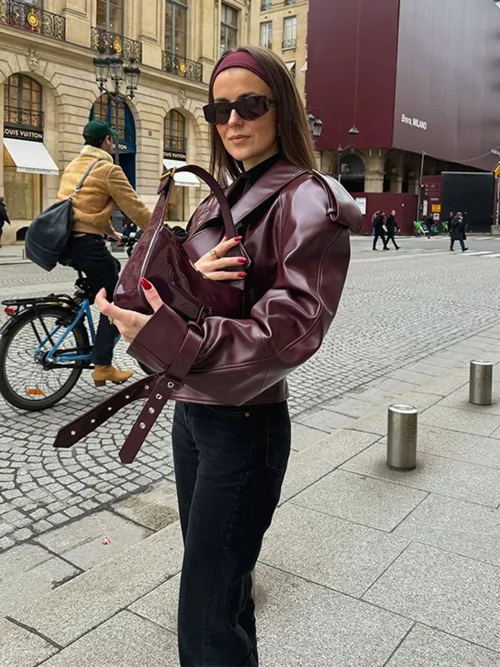 Sofia Elegant Vintage Burgundy Jacket