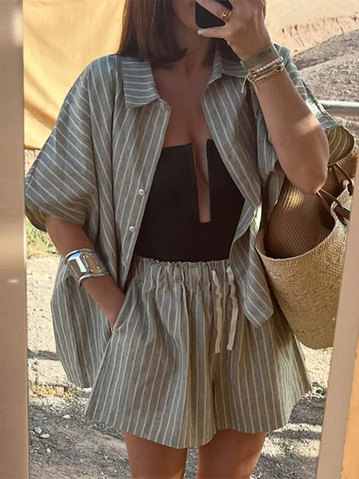 Janella | Striped Relaxed Short Set