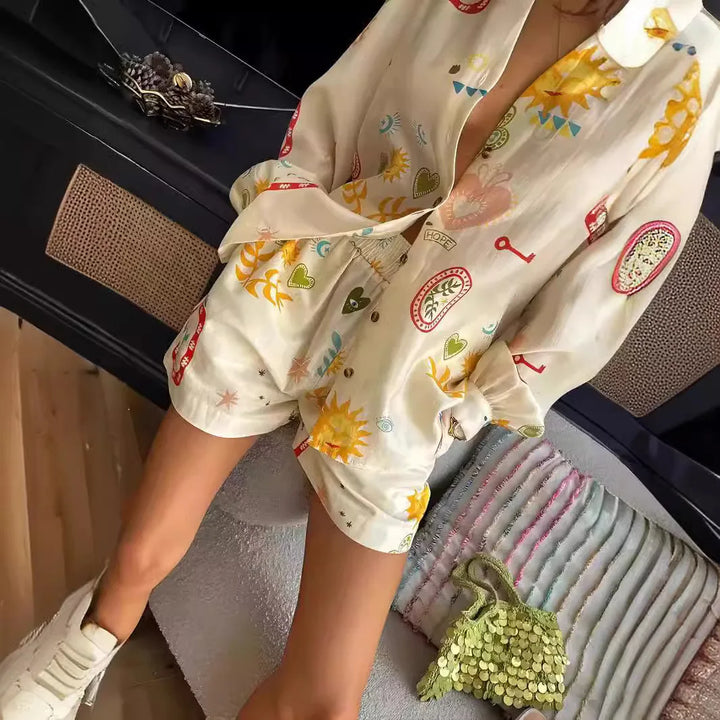 Lorelei | Elegant Floral Short Set blends