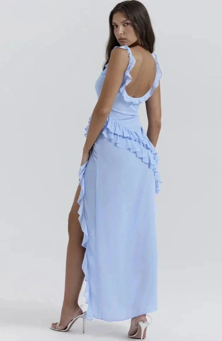 Camilla | Chic Ruffle Split Maxi Dress
