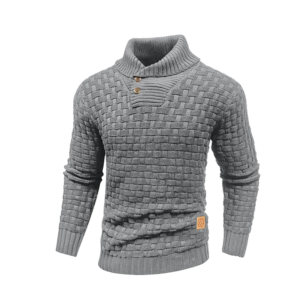 Harrison | Ribbed Button Turtleneck Pullover
