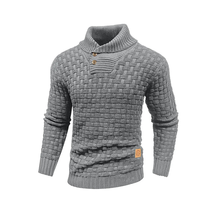 Harrison | Ribbed Button Turtleneck Pullover