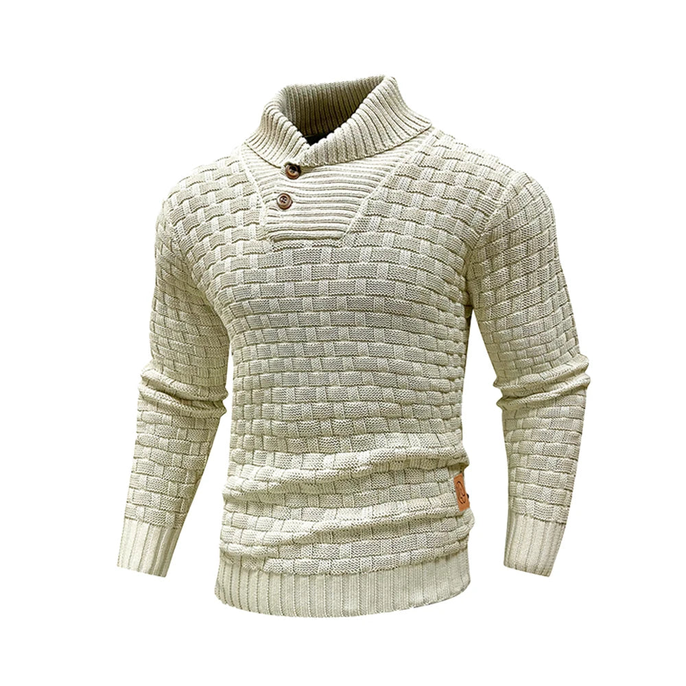 Harrison | Ribbed Button Turtleneck Pullover