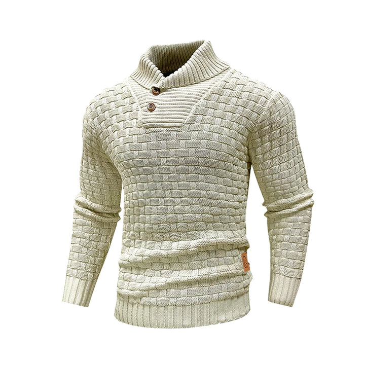 Harrison | Ribbed Button Turtleneck Pullover