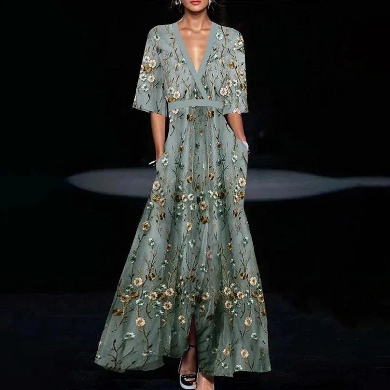 Lily | Elegant Maxi Dress with Floral Pattern