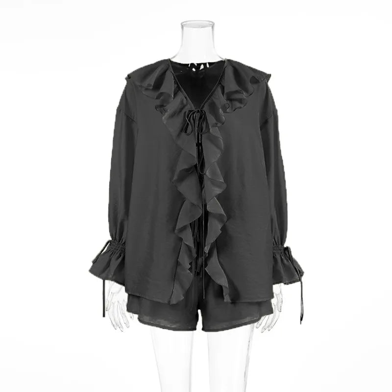 Eliana | Polished Ruffled Short Set
