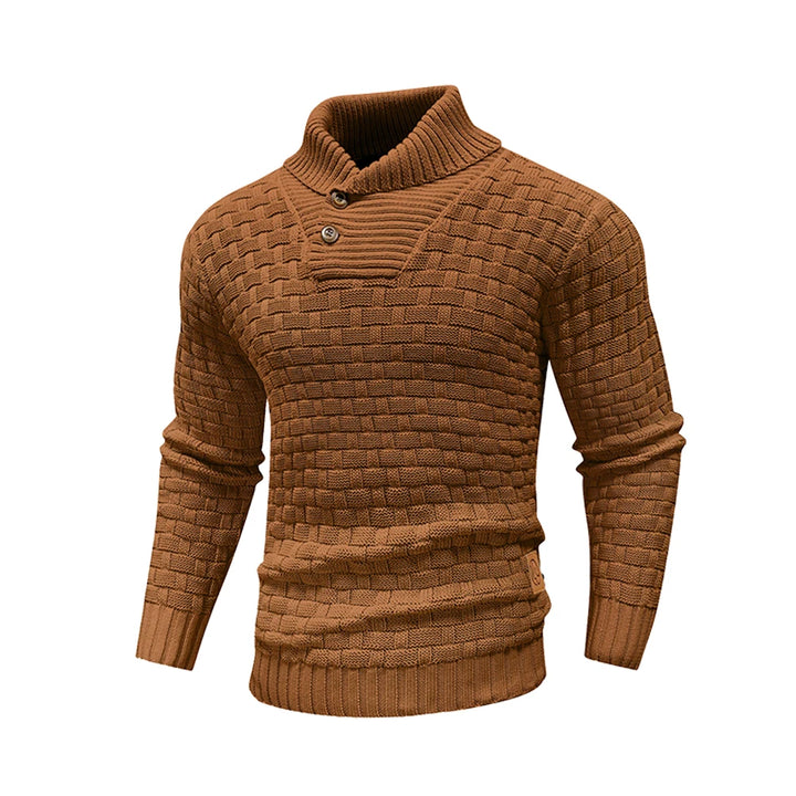 Harrison | Ribbed Button Turtleneck Pullover