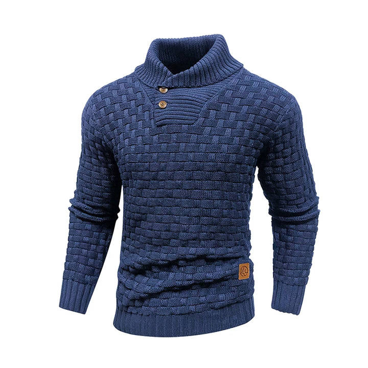 Harrison | Ribbed Button Turtleneck Pullover