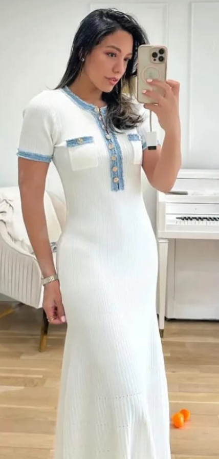 Adriana |Elegant Pleated Knit Maxi Dress