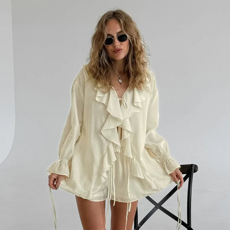 Eliana | Polished Ruffled Short Set
