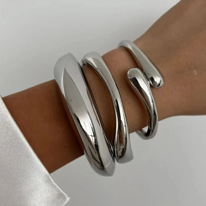 Ciara | Edgy Geometric Metal Cuff Bracelet