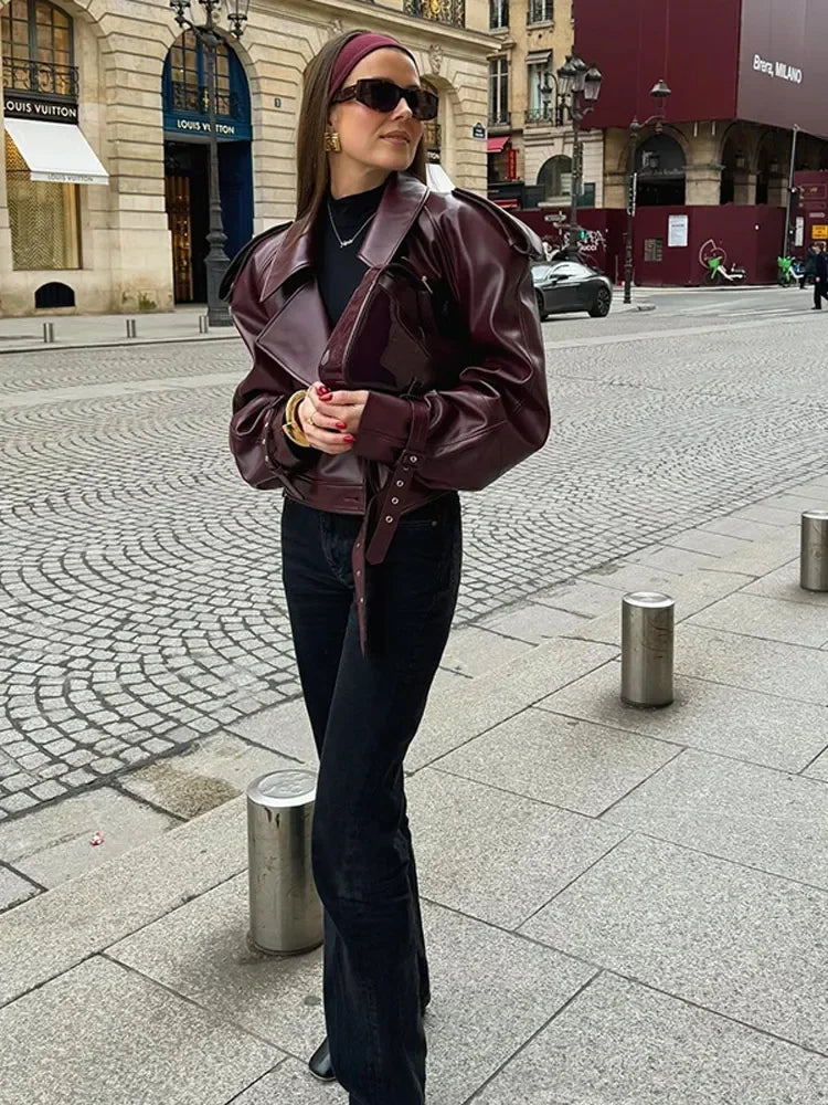 Sofia Elegant Vintage Burgundy Jacket